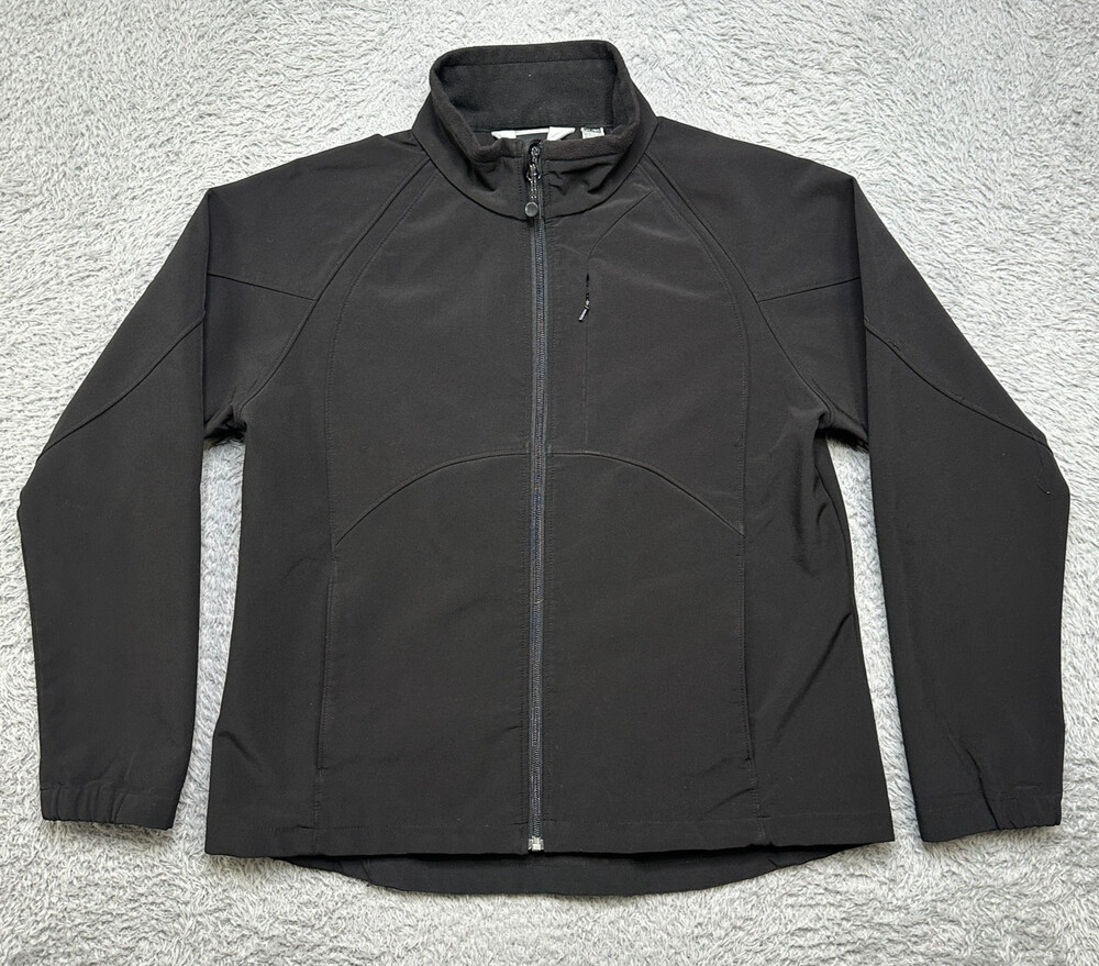 Vintage Black Diamond Jacket Womens XL Black Midweight Full Zip Dog Hair